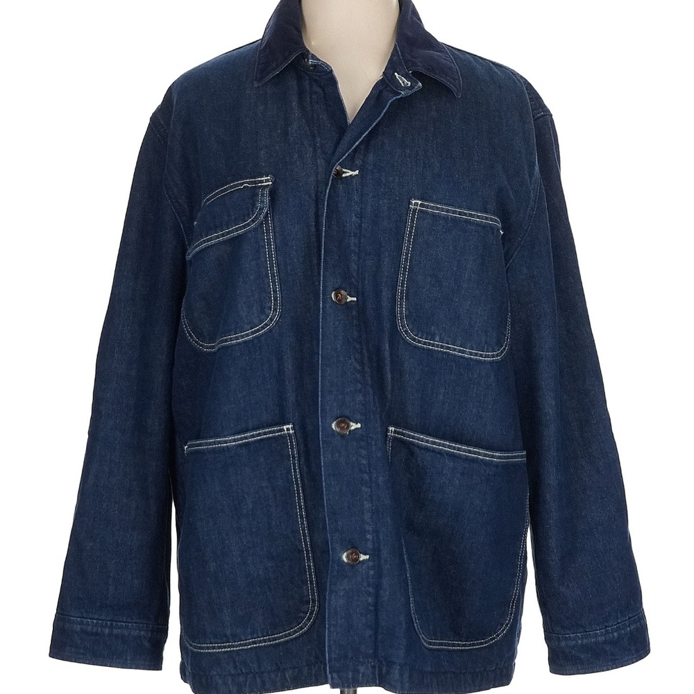 Todd Snyder Indigo Denim Blanket-Lined Workwear Chore Barn Jacket - XL - Picture 2 of 12